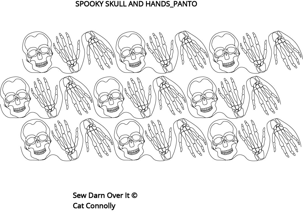 Spooky hand bones and skulls Panto / E2E